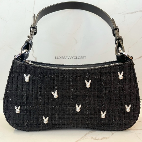 ❌SOLD❌ CHARLES & KEITH Bunny Tweed Shoulder Bag NWT - Picture 2 of 12